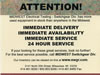 Immediate Delivery Availability Service Post Card
