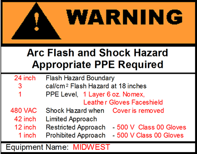 Arc Flash Warning Label