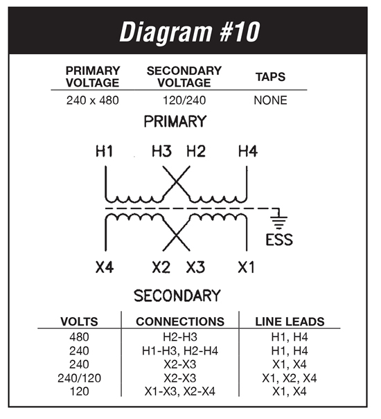 5 Kva Transformer Primary 240 X 480 Secondary 120  240