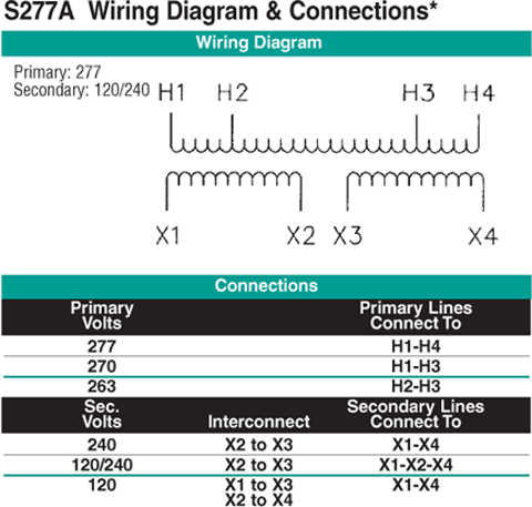 1 kva transformer primary 277 secondary 120  240 jefferson 411 0071 277 Delta Transformer Wiring Diagram 